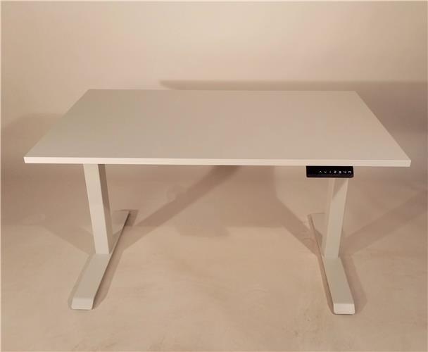 Electrical table, vit, 2-pelare, 2-motor, sl.-650 mm.