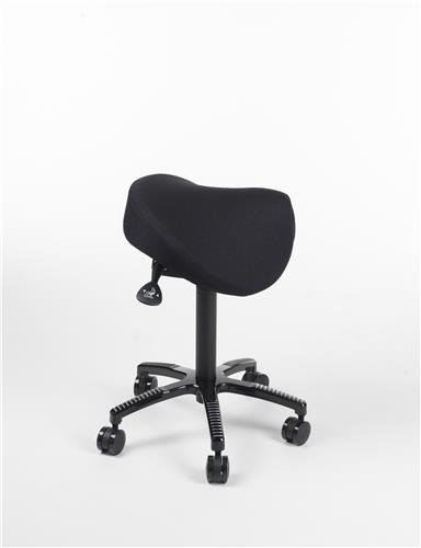 Flex-sadel stol, tyg: textil, svart.  metall: svart.