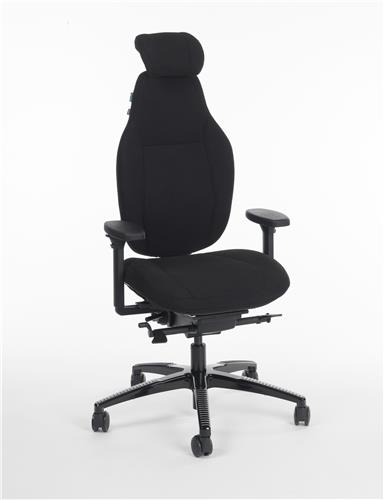 Anna, kontorsstol, tyg: fighter, svart. metall: svart. med armstöd