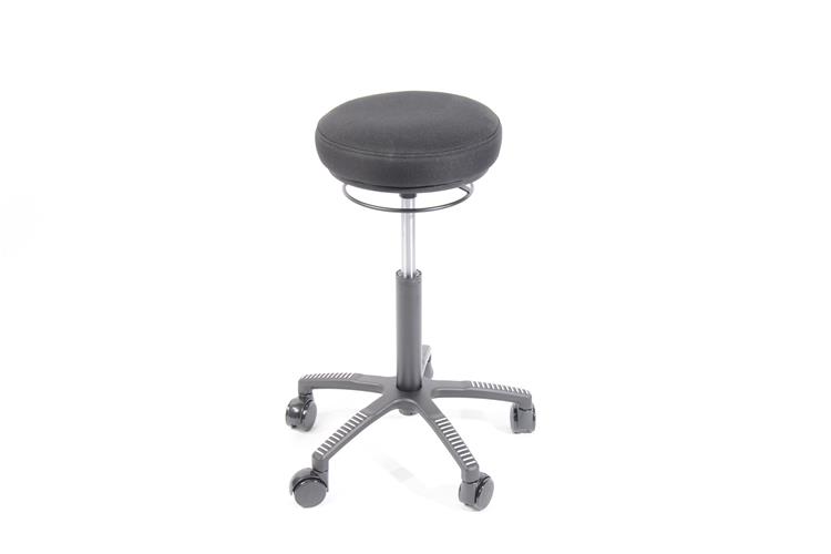 Activ Air, stol, Ø=300 mm. löstagbar sits, kardborre, tyg: fighter, svart. metall: svart.