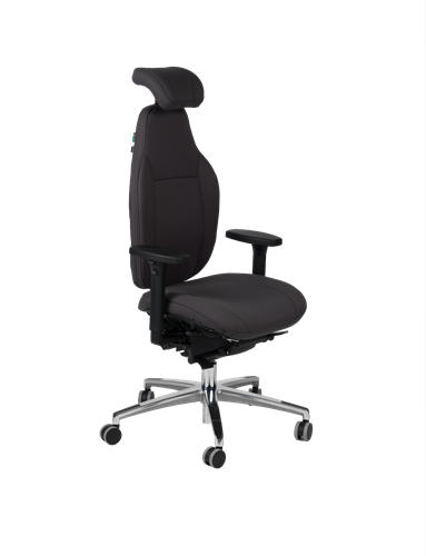 Anna kontorsstol, tyg: fighter, grå, metall: svart,  alla tillbehör