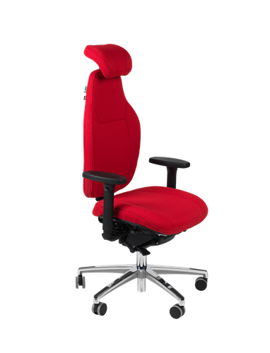 Anna kontorsstol, tyg: fighter, röd, metall: svart,  alla tillbehör