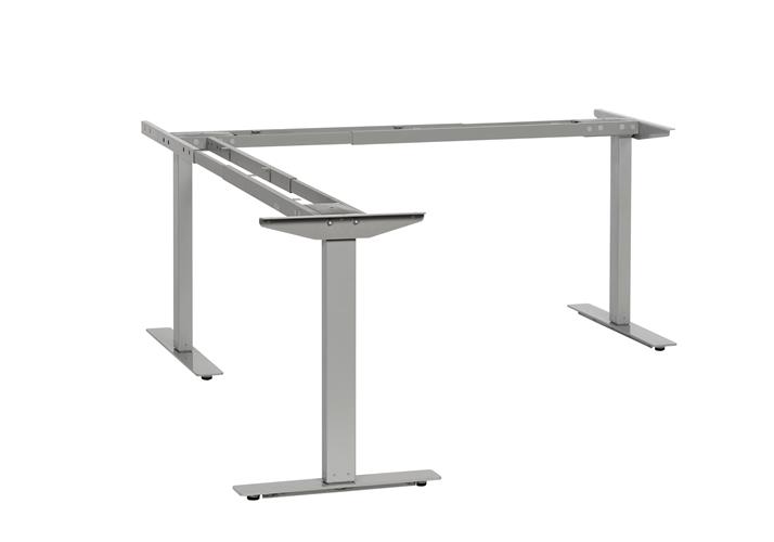 Electrical table trio, silver, 3-pelare, 3-motor, sl.-500 mm.