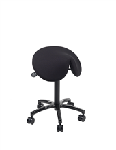 Flexsadel, stol, tyg: äkta skinn, svart.  metall: svart.  (sadelstol)