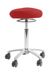 Active Air, stol, Ø=300 mm. löstagbar sits, kardborre, tyg: fighter, röd.   metall: silver.