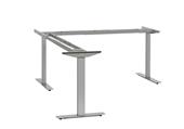 Electrical table trio, silver, 3-pelare, 3-motor, sl.-650 mm.