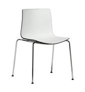 Kenson Konferens stol, sits: plast svart/vit, ben: krom.