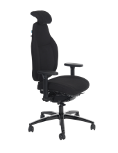 Anna kontorsstol, tyg: fighter, svart, metall: svart,  alla tillbehör