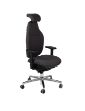 Anna kontorsstol, tyg: fighter, grå, metall: svart,  alla tillbehör