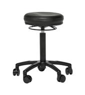 Activ Air, stol, Ø=300 mm.  fixerad sits, tyg: konstläder, svart.  metall: svart.